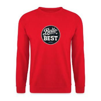 Bello Da Best: Vintage Badge - Unisex Sweatshirt - red - Front - Alina (178cm) & Michal (187cm)