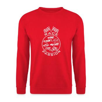 Course Véhicules et Vitesse Race Passion - Sweat-shirt Unisexe - rouge - Devant - Alina (178cm) & Michal (187cm)
