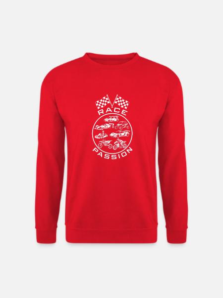 Leidenschaft für Fahrzeug- und Geschwindigkeitsrennen - Unisex Pullover - Rot