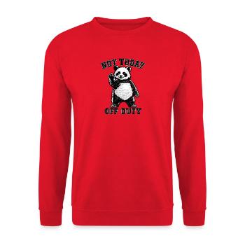 Pas aujourd’hui, Panda de repos - Sweat-shirt Unisexe - rouge - Devant - Alina (178cm) & Michal (187cm)