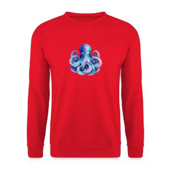 Aquarelle Bleu Calamar Pur - Sweat-shirt Unisexe - rouge - Devant - Alina (178cm) & Michal (187cm)