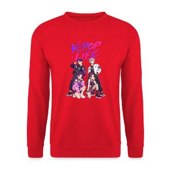 Kpop Is Life - Unisex Sweatshirt - red - Front - Alina (178cm) & Michal (187cm)