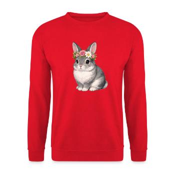 Lapin chinchilla - Sweat-shirt Unisexe - rouge - Devant - Alina (178cm) & Michal (187cm)