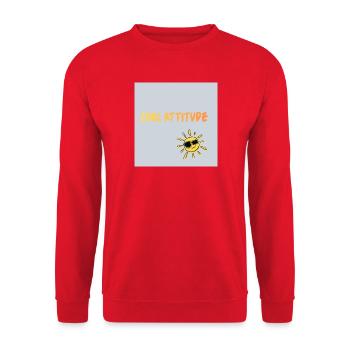 Bleib ruhig - Unisex Pullover - Rot - Vorne - Alina (178cm) & Michal (187cm)
