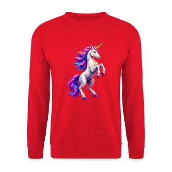 Polygon Unicorn - Unisex Sweatshirt - red - Front - Alina (178cm) & Michal (187cm)