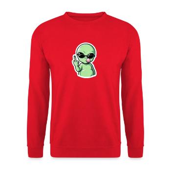 Extraterrestre avec lunettes de soleil Groove de fellation - Sweat-shirt Unisexe - rouge - Devant - Alina (178cm) & Michal (187cm)