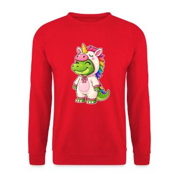 Cute crocodile in unicorn costume - Unisex Sweatshirt - red - Front - Alina (178cm) & Michal (187cm)