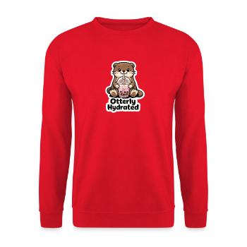 Otter Hydriert Bubble Tea - Unisex Pullover - Rot - Vorne - Alina (178cm) & Michal (187cm)
