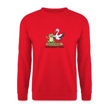 Gemeinsam Stark - Unisex Pullover - Rot - Vorne - Alina (178cm) & Michal (187cm)