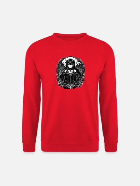 Gothic Anime-Dame im viktorianischen Rahmen - Unisex Pullover - Rot