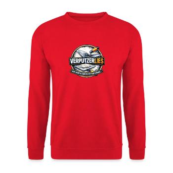 VerputzerLies Plasterer Badge - Unisex Pullover - Rot - Vorne - Alina (178cm) & Michal (187cm)