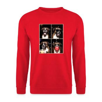 Hunde Boxer Hund - Unisex Pullover - Rot - Vorne - Alina (178cm) & Michal (187cm)