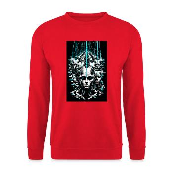 Simulation der Konformität Bot Armee - Unisex Pullover - Rot - Vorne - Alina (178cm) & Michal (187cm)