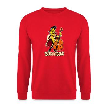 Bite the Beat! – Halloween Rockabilly-Banane - Unisex Pullover - Rot - Vorne - Alina (178cm) & Michal (187cm)