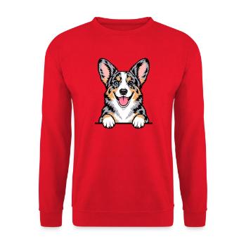 Cardigan Welsh Corgi - Unisex Pullover - Rot - Vorne - Alina (178cm) & Michal (187cm)