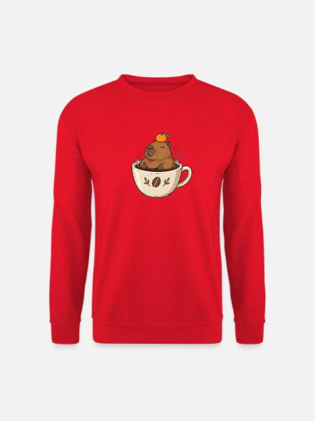 Murmeltier im Kaffee mit Orange - Unisex Pullover - Rot