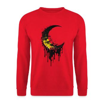 Melting Moon Graffiti - Unisex Pullover - Rot - Vorne - Alina (178cm) & Michal (187cm)