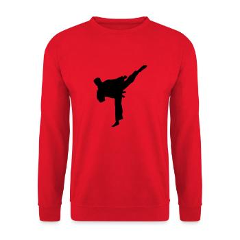 kampfsport_b_1c - Unisex Pullover - Rot - Vorne - Alina (178cm) & Michal (187cm)