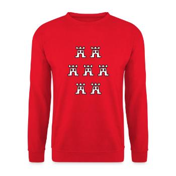 Sieben Burgen 232 - Siebenbürgen - Transylvania - - Unisex Pullover - Rot - Vorne - Alina (178cm) & Michal (187cm)