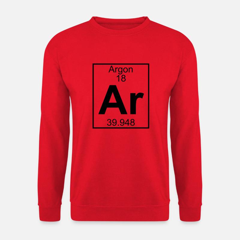 Periodic table element 18 - Ar (argon) - BIG - Unisex Pullover - Rot