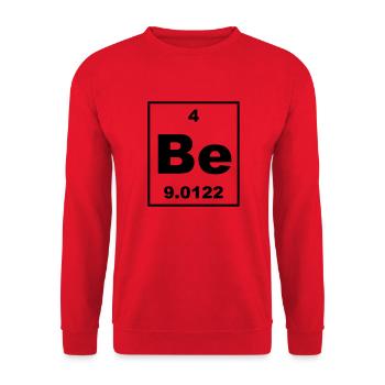 Element 004 - Be (beryllium) - Small - Sweat-shirt Unisexe - rouge - Devant - Alina (178cm) & Michal (187cm)