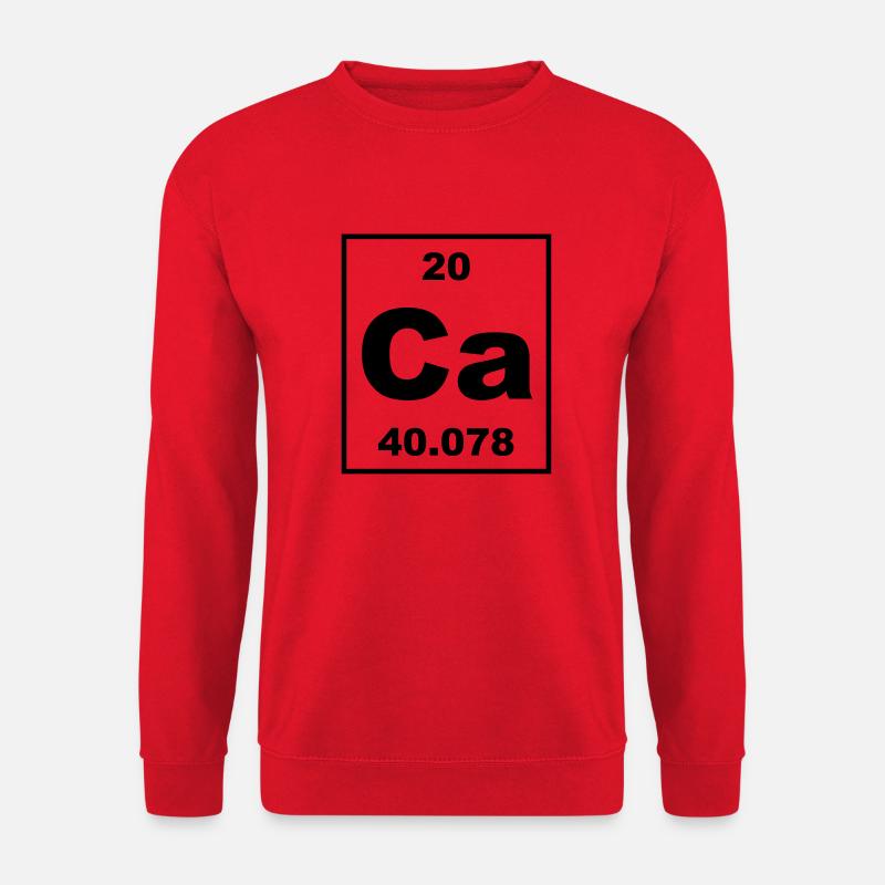 Calcium (Ca) (element 20) - Unisex Sweatshirt - red