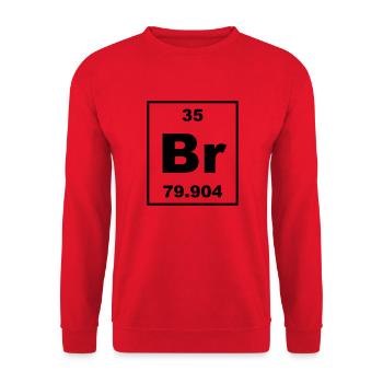 Element 35 - Br (bromine) - Small - Sweat-shirt Unisexe - rouge - Devant - Alina (178cm) & Michal (187cm)
