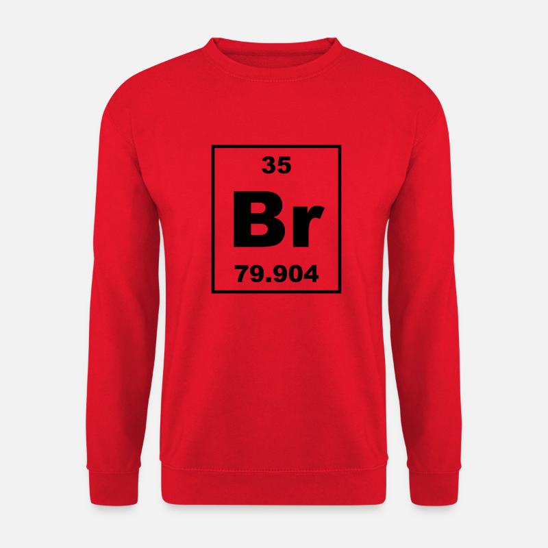 Bromine (Br) (element 35) - Unisex Sweatshirt - red