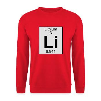 Elements 3 - li (lithium) - Full (white) - Unisex Pullover - Rot - Vorne - Alina (178cm) & Michal (187cm)