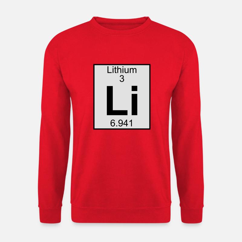 Lithium (Li) (element 3) - Unisex Sweatshirt - red