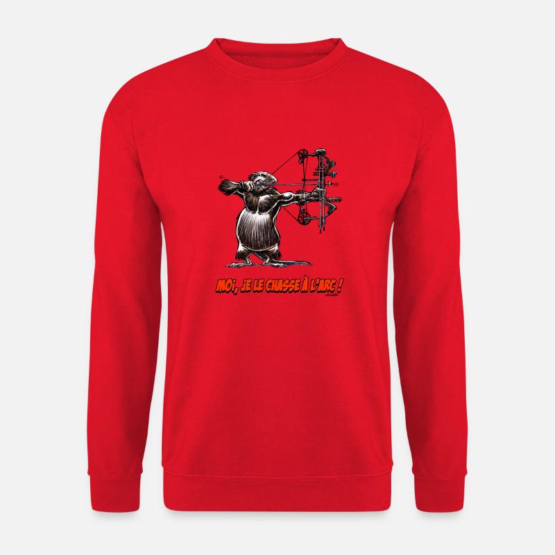 Le Ragondin, Moi Je Le Chasse A L'arc ! - Sweat-shirt Unisexe - rouge