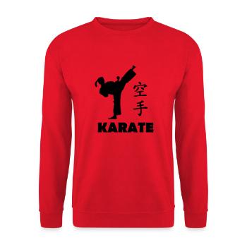 karate girl - Unisex Pullover - Rot - Vorne - Alina (178cm) & Michal (187cm)