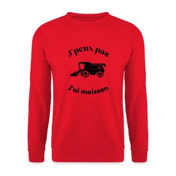 J'peux pas j'ai moisson - Sweat-shirt Unisexe - rouge - Devant - Alina (178cm) & Michal (187cm)