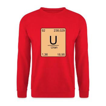 Uran, Periodensystem, Chemie, Physik, Element, Per - Unisex Pullover - Rot - Vorne - Alina (178cm) & Michal (187cm)
