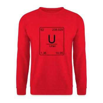 Uran, Periodensystem, Chemie, Physik, Element, Per - Unisex Pullover - Rot - Vorne - Alina (178cm) & Michal (187cm)