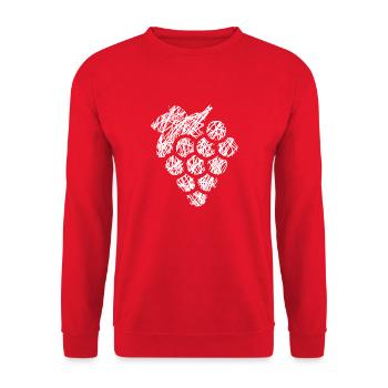 Grape Scribble Painted White Idée cadeau - Sweat-shirt Unisexe - rouge - Devant - Alina (178cm) & Michal (187cm)
