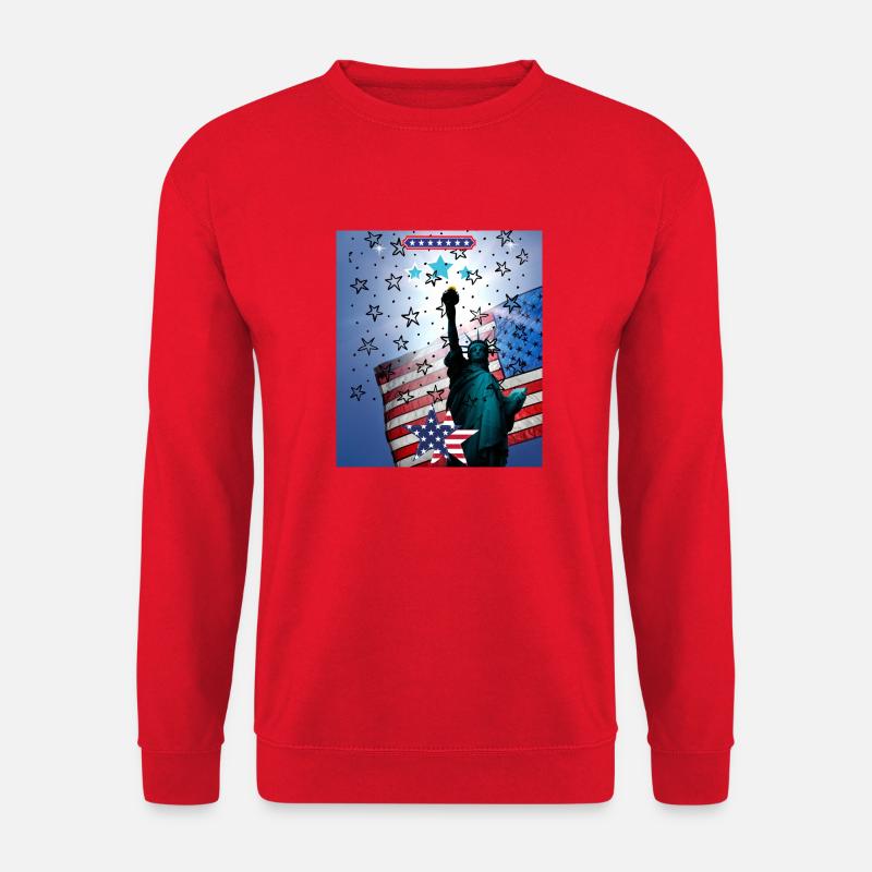 Freiheitsstatue, USA - Unisex Pullover - Rot