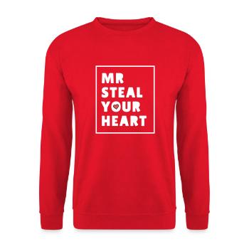 Jungen Valentinstag T-Shirt, lustiger V-Day für Jungen - Unisex Pullover - Rot - Vorne - Alina (178cm) & Michal (187cm)