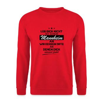 Mannheim Monnem Mannheimat - Unisex Pullover - Rot - Vorne - Alina (178cm) & Michal (187cm)