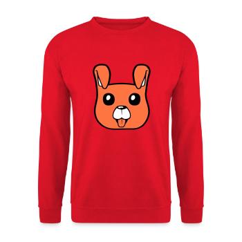 Dog Face Small Happy Puppy Pet - Unisex Sweatshirt - red - Front - Alina (178cm) & Michal (187cm)