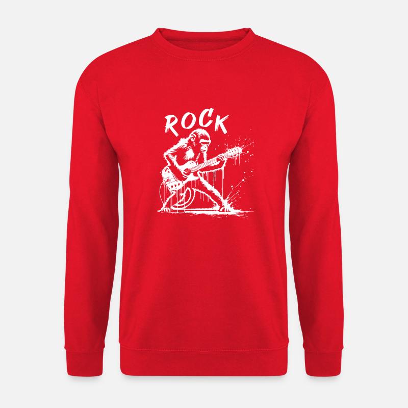 rock monkey aimal - Unisex Sweatshirt - red