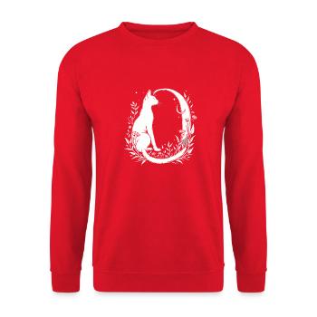 Lettre O avec chat - Sweat-shirt Unisexe - rouge - Devant - Alina (178cm) & Michal (187cm)