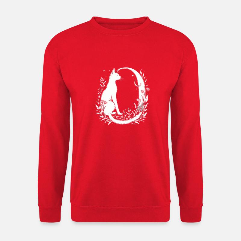 Buchstabe O mit Katze - Unisex Pullover - Rot