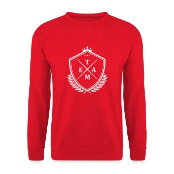 Team Crest - Unisex Sweatshirt - red - Front - Alina (178cm) & Michal (187cm)
