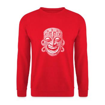 Mask - Unisex Sweatshirt - red - Front - Alina (178cm) & Michal (187cm)