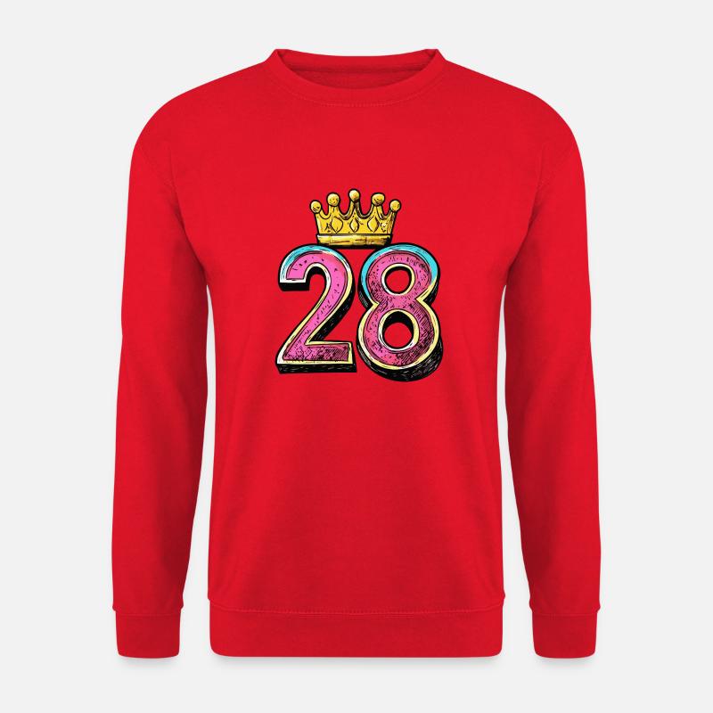 28 Zahl Krone - Unisex Pullover - Rot
