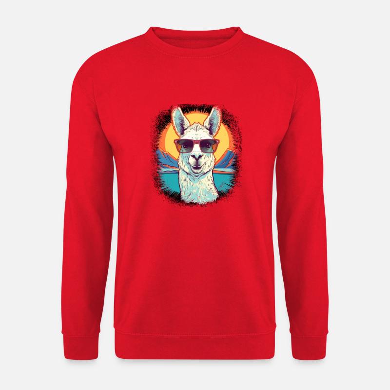 funny birthday present camelidae beach - Unisex Pullover - Rot