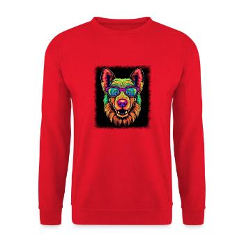 dog paw beagle daddy animal birthday present - Unisex Pullover - Rot - Vorne - Alina (178cm) & Michal (187cm)