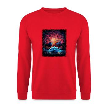 Present Idea Birthday Present Hippie Festival - Unisex Sweatshirt - red - Front - Alina (178cm) & Michal (187cm)