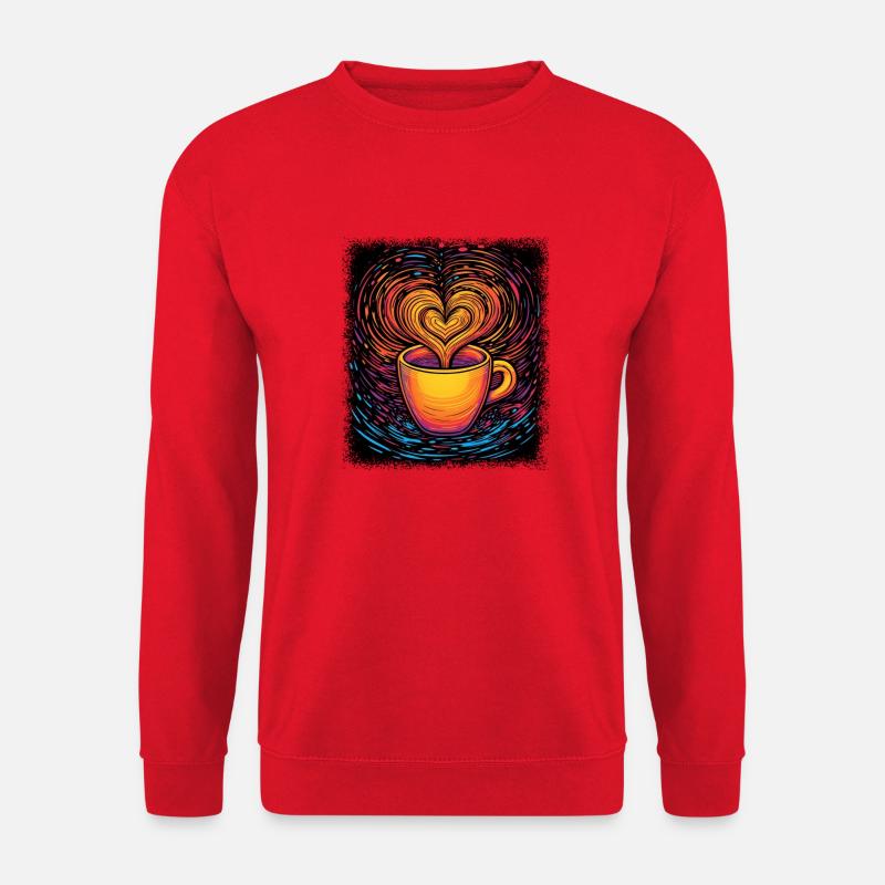 tired latte coffee cup roastedbeans - Unisex Pullover - Rot